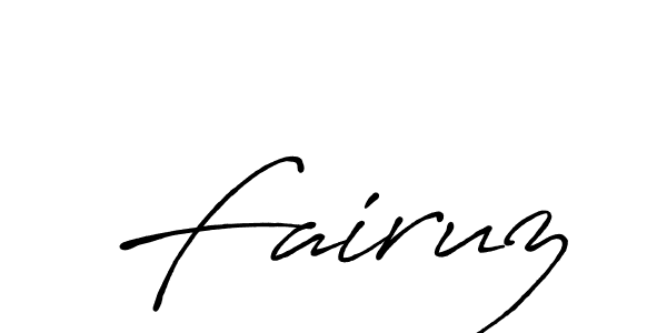 Use a signature maker to create a handwritten signature online. With this signature software, you can design (Antro_Vectra_Bolder) your own signature for name Fairuz. Fairuz signature style 7 images and pictures png