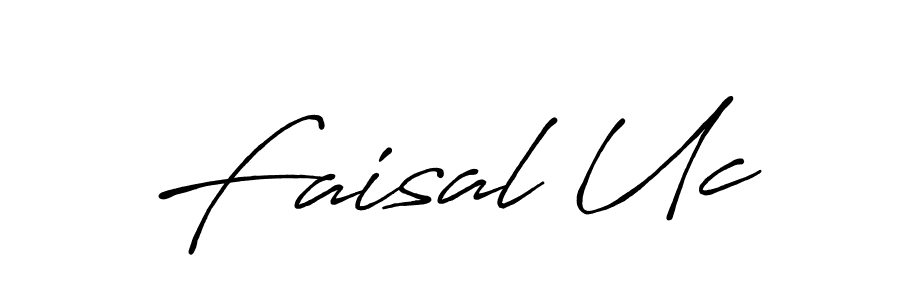 You should practise on your own different ways (Antro_Vectra_Bolder) to write your name (Faisal Uc) in signature. don't let someone else do it for you. Faisal Uc signature style 7 images and pictures png