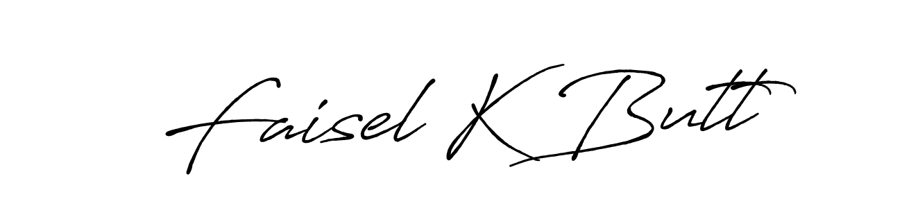 Create a beautiful signature design for name Faisel K Butt. With this signature (Antro_Vectra_Bolder) fonts, you can make a handwritten signature for free. Faisel K Butt signature style 7 images and pictures png