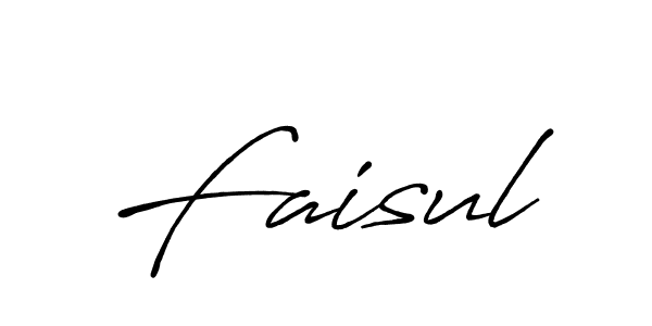 Design your own signature with our free online signature maker. With this signature software, you can create a handwritten (Antro_Vectra_Bolder) signature for name Faisul. Faisul signature style 7 images and pictures png