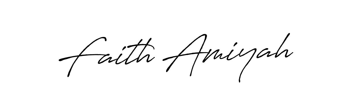 Make a beautiful signature design for name Faith Amiyah. With this signature (Antro_Vectra_Bolder) style, you can create a handwritten signature for free. Faith Amiyah signature style 7 images and pictures png