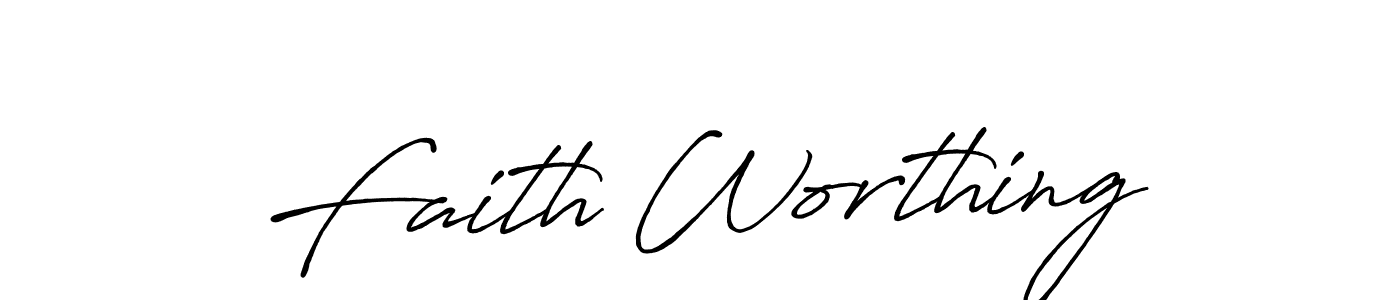 Make a beautiful signature design for name Faith Worthing. With this signature (Antro_Vectra_Bolder) style, you can create a handwritten signature for free. Faith Worthing signature style 7 images and pictures png
