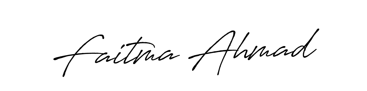 Also we have Faitma Ahmad name is the best signature style. Create professional handwritten signature collection using Antro_Vectra_Bolder autograph style. Faitma Ahmad signature style 7 images and pictures png