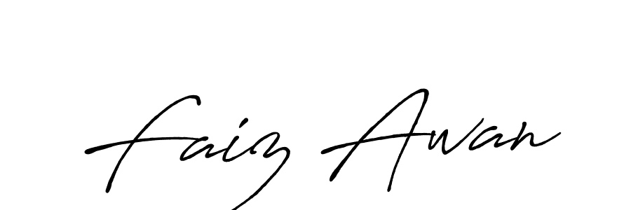 Create a beautiful signature design for name Faiz Awan. With this signature (Antro_Vectra_Bolder) fonts, you can make a handwritten signature for free. Faiz Awan signature style 7 images and pictures png