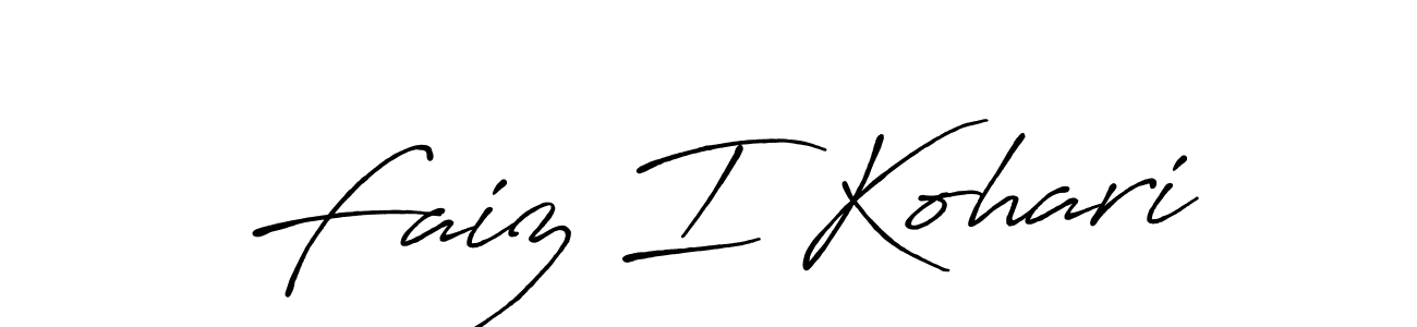 How to make Faiz I Kohari name signature. Use Antro_Vectra_Bolder style for creating short signs online. This is the latest handwritten sign. Faiz I Kohari signature style 7 images and pictures png