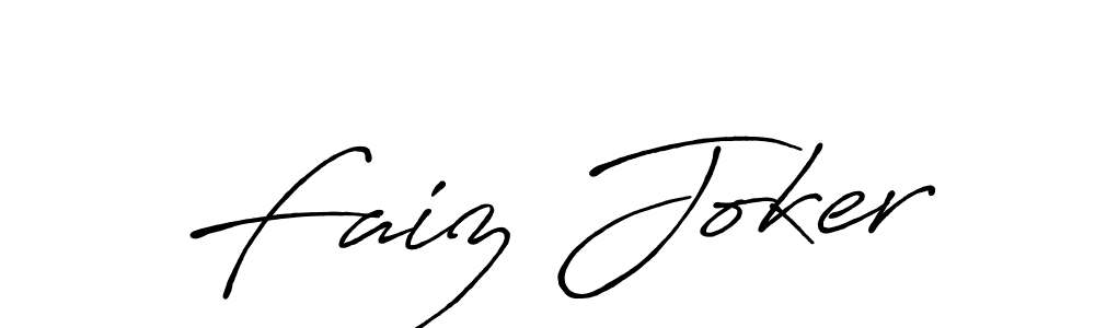 Use a signature maker to create a handwritten signature online. With this signature software, you can design (Antro_Vectra_Bolder) your own signature for name Faiz Joker. Faiz Joker signature style 7 images and pictures png