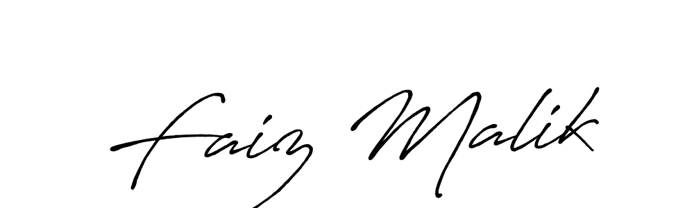 Make a beautiful signature design for name Faiz Malik. With this signature (Antro_Vectra_Bolder) style, you can create a handwritten signature for free. Faiz Malik signature style 7 images and pictures png