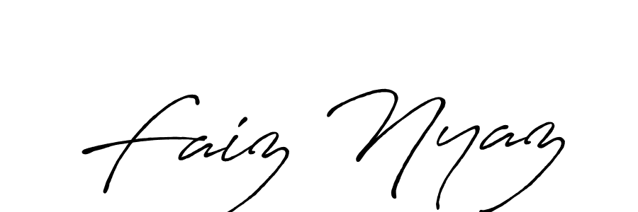 Make a beautiful signature design for name Faiz Nyaz. With this signature (Antro_Vectra_Bolder) style, you can create a handwritten signature for free. Faiz Nyaz signature style 7 images and pictures png