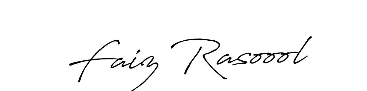 Make a beautiful signature design for name Faiz Rasoool. With this signature (Antro_Vectra_Bolder) style, you can create a handwritten signature for free. Faiz Rasoool signature style 7 images and pictures png