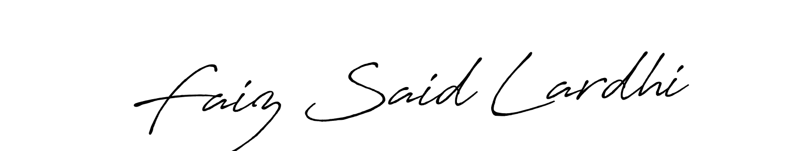 How to make Faiz Said Lardhi name signature. Use Antro_Vectra_Bolder style for creating short signs online. This is the latest handwritten sign. Faiz Said Lardhi signature style 7 images and pictures png
