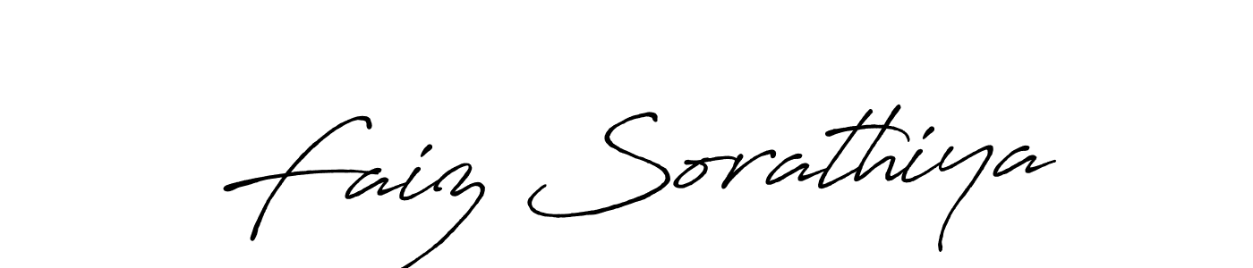 Faiz Sorathiya stylish signature style. Best Handwritten Sign (Antro_Vectra_Bolder) for my name. Handwritten Signature Collection Ideas for my name Faiz Sorathiya. Faiz Sorathiya signature style 7 images and pictures png