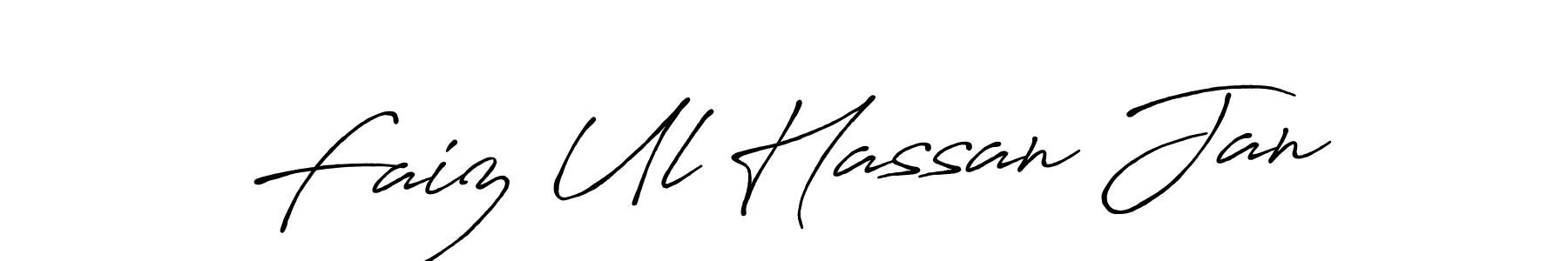 Make a beautiful signature design for name Faiz Ul Hassan Jan. With this signature (Antro_Vectra_Bolder) style, you can create a handwritten signature for free. Faiz Ul Hassan Jan signature style 7 images and pictures png