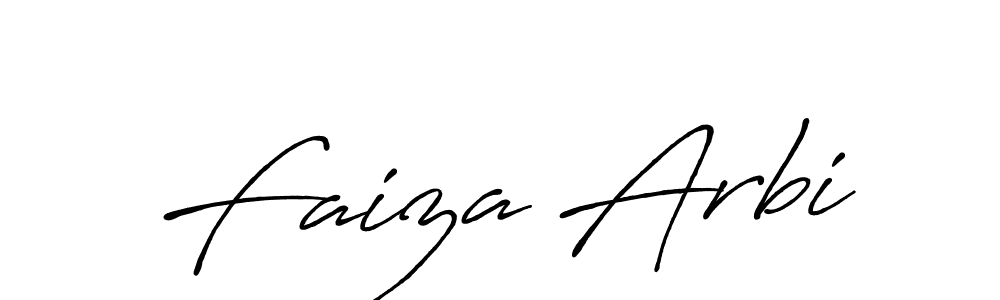 Make a beautiful signature design for name Faiza Arbi. With this signature (Antro_Vectra_Bolder) style, you can create a handwritten signature for free. Faiza Arbi signature style 7 images and pictures png