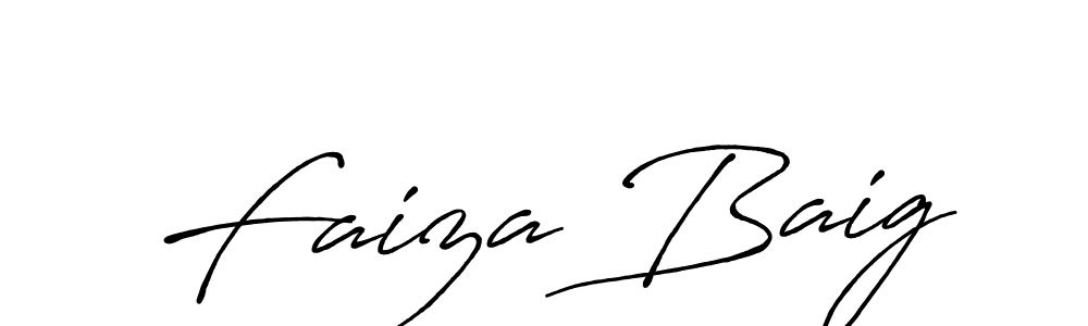 Design your own signature with our free online signature maker. With this signature software, you can create a handwritten (Antro_Vectra_Bolder) signature for name Faiza Baig. Faiza Baig signature style 7 images and pictures png