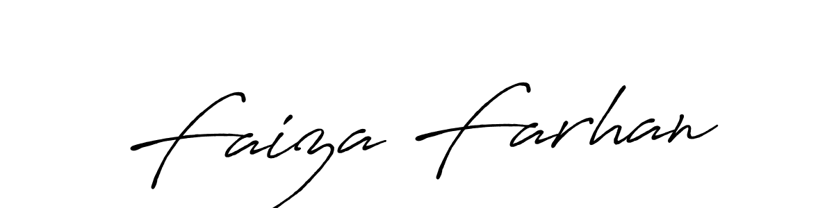 Use a signature maker to create a handwritten signature online. With this signature software, you can design (Antro_Vectra_Bolder) your own signature for name Faiza Farhan. Faiza Farhan signature style 7 images and pictures png