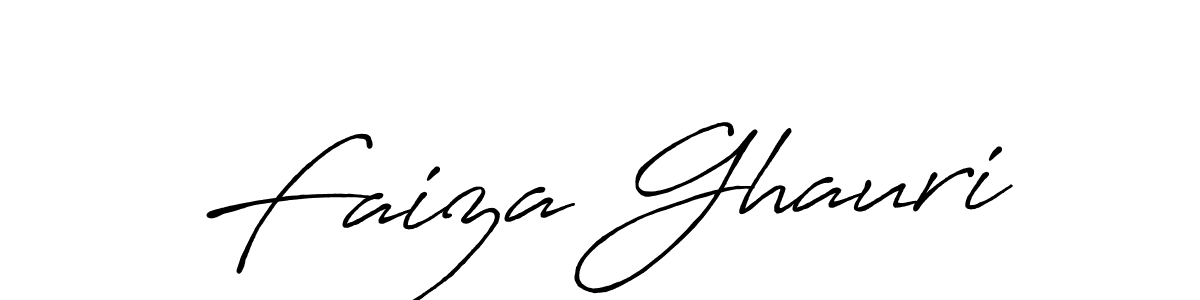 Make a beautiful signature design for name Faiza Ghauri. With this signature (Antro_Vectra_Bolder) style, you can create a handwritten signature for free. Faiza Ghauri signature style 7 images and pictures png