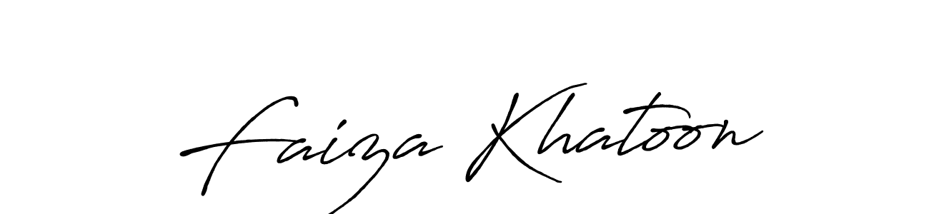 How to make Faiza Khatoon name signature. Use Antro_Vectra_Bolder style for creating short signs online. This is the latest handwritten sign. Faiza Khatoon signature style 7 images and pictures png