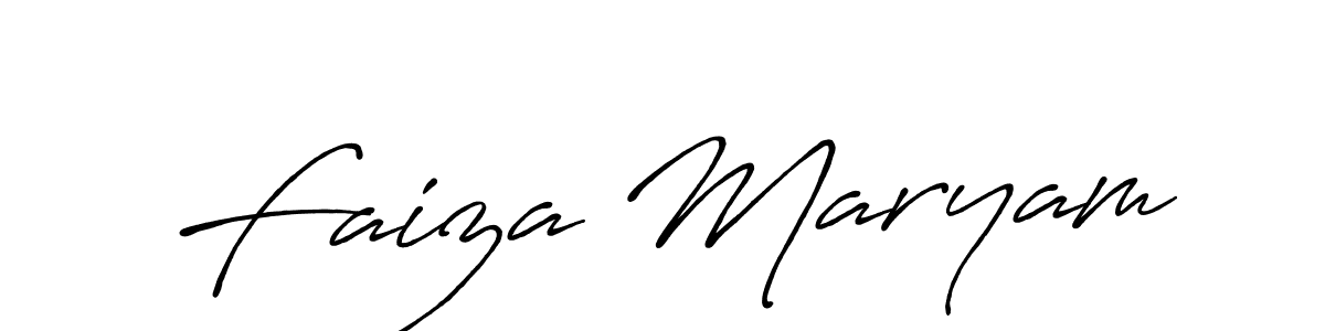 Also we have Faiza Maryam name is the best signature style. Create professional handwritten signature collection using Antro_Vectra_Bolder autograph style. Faiza Maryam signature style 7 images and pictures png