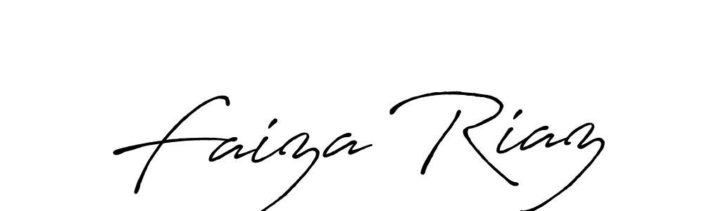 Create a beautiful signature design for name Faiza Riaz. With this signature (Antro_Vectra_Bolder) fonts, you can make a handwritten signature for free. Faiza Riaz signature style 7 images and pictures png