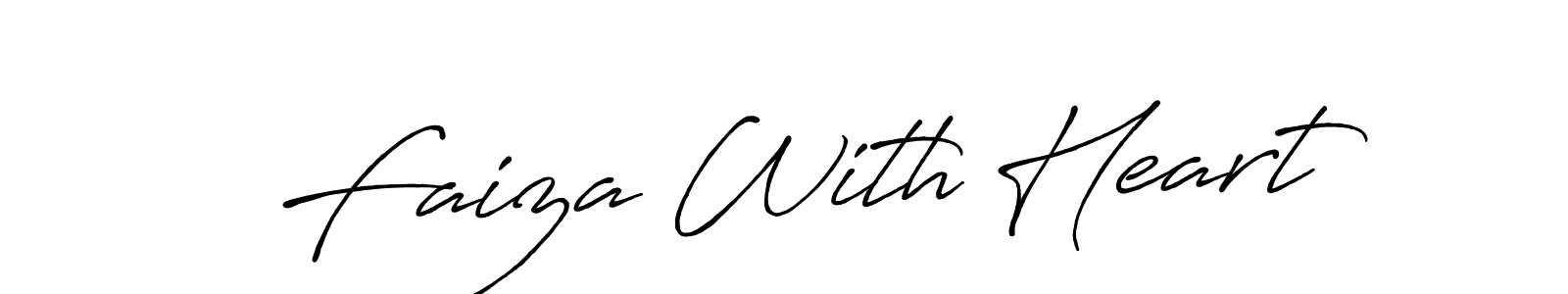 Antro_Vectra_Bolder is a professional signature style that is perfect for those who want to add a touch of class to their signature. It is also a great choice for those who want to make their signature more unique. Get Faiza With Heart name to fancy signature for free. Faiza With Heart signature style 7 images and pictures png