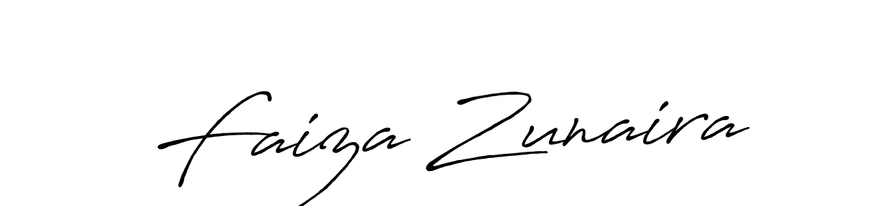 Also You can easily find your signature by using the search form. We will create Faiza Zunaira name handwritten signature images for you free of cost using Antro_Vectra_Bolder sign style. Faiza Zunaira signature style 7 images and pictures png