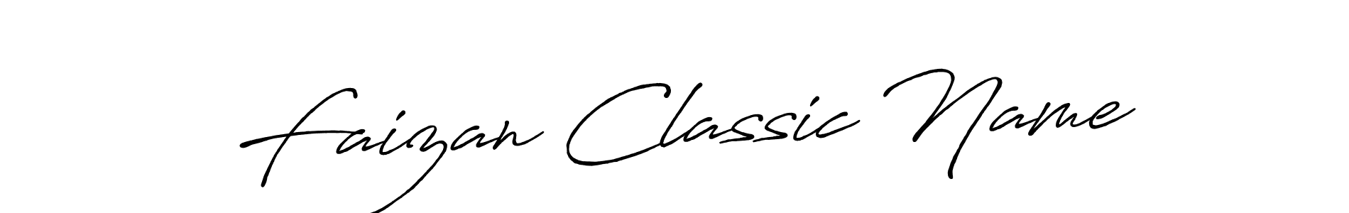 Create a beautiful signature design for name Faizan Classic Name. With this signature (Antro_Vectra_Bolder) fonts, you can make a handwritten signature for free. Faizan Classic Name signature style 7 images and pictures png