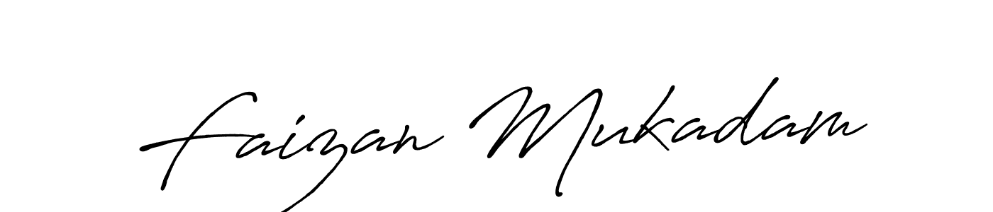 How to make Faizan Mukadam name signature. Use Antro_Vectra_Bolder style for creating short signs online. This is the latest handwritten sign. Faizan Mukadam signature style 7 images and pictures png