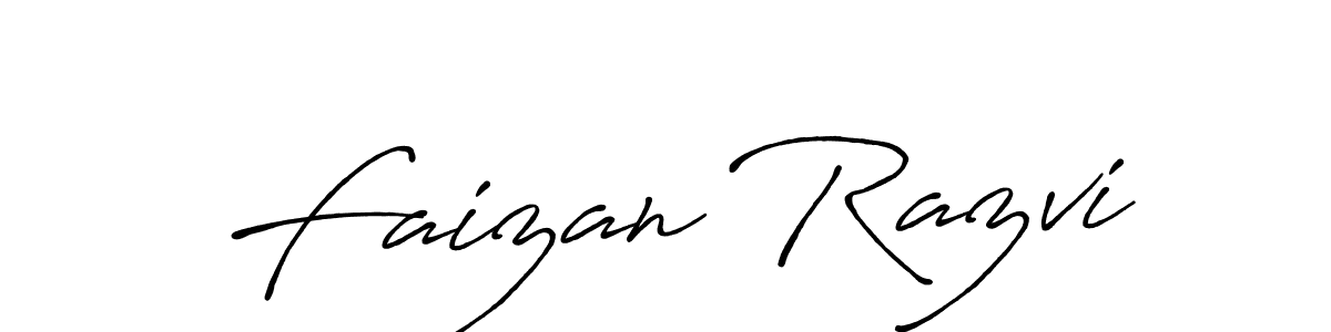 Use a signature maker to create a handwritten signature online. With this signature software, you can design (Antro_Vectra_Bolder) your own signature for name Faizan Razvi. Faizan Razvi signature style 7 images and pictures png