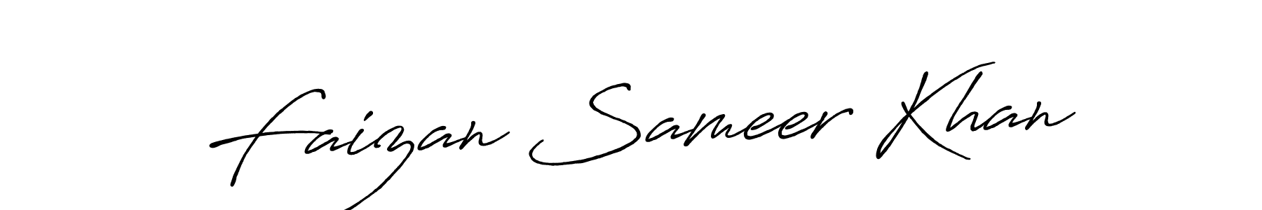 Faizan Sameer Khan stylish signature style. Best Handwritten Sign (Antro_Vectra_Bolder) for my name. Handwritten Signature Collection Ideas for my name Faizan Sameer Khan. Faizan Sameer Khan signature style 7 images and pictures png