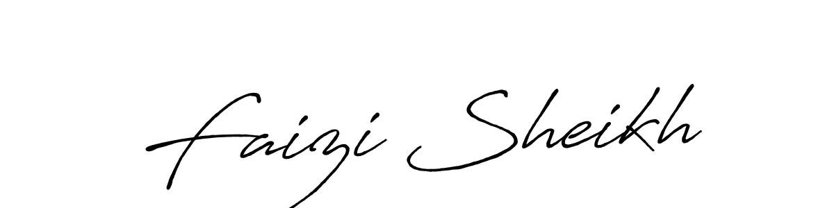 Design your own signature with our free online signature maker. With this signature software, you can create a handwritten (Antro_Vectra_Bolder) signature for name Faizi Sheikh. Faizi Sheikh signature style 7 images and pictures png