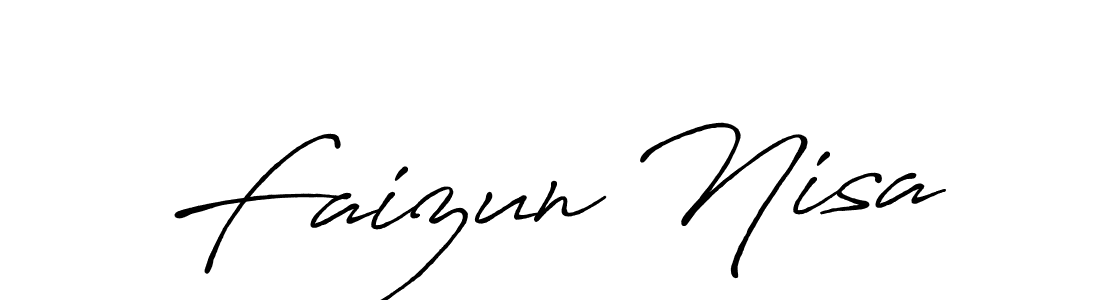 Make a beautiful signature design for name Faizun Nisa. With this signature (Antro_Vectra_Bolder) style, you can create a handwritten signature for free. Faizun Nisa signature style 7 images and pictures png