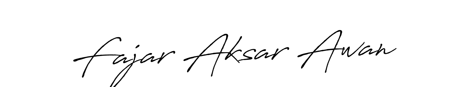 How to make Fajar Aksar Awan name signature. Use Antro_Vectra_Bolder style for creating short signs online. This is the latest handwritten sign. Fajar Aksar Awan signature style 7 images and pictures png