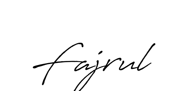Make a beautiful signature design for name Fajrul. With this signature (Antro_Vectra_Bolder) style, you can create a handwritten signature for free. Fajrul signature style 7 images and pictures png