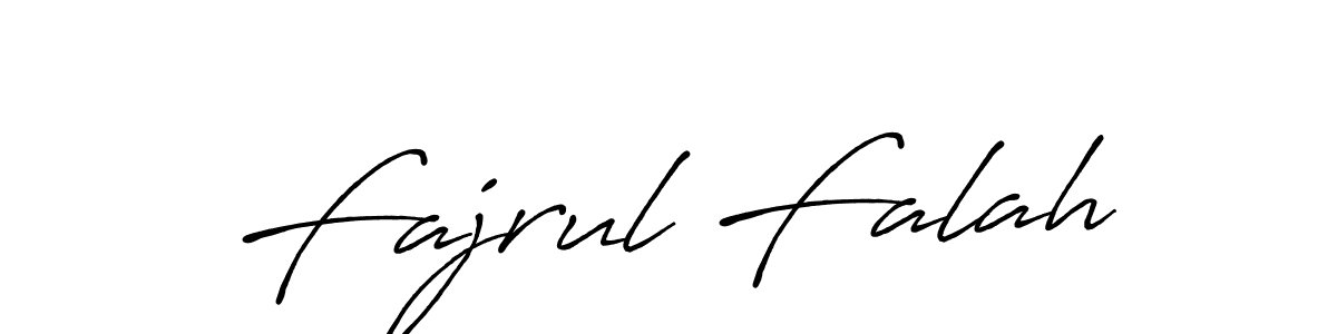 Make a beautiful signature design for name Fajrul Falah. With this signature (Antro_Vectra_Bolder) style, you can create a handwritten signature for free. Fajrul Falah signature style 7 images and pictures png