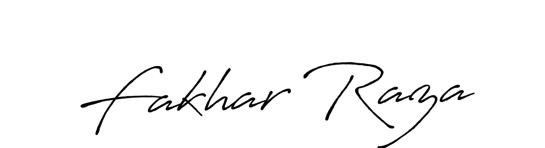 Make a beautiful signature design for name Fakhar Raza. With this signature (Antro_Vectra_Bolder) style, you can create a handwritten signature for free. Fakhar Raza signature style 7 images and pictures png