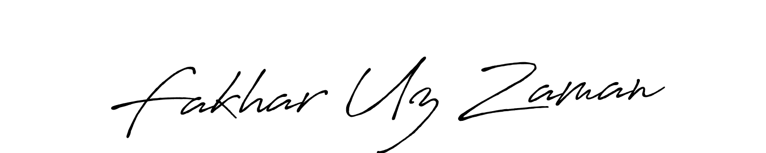 Design your own signature with our free online signature maker. With this signature software, you can create a handwritten (Antro_Vectra_Bolder) signature for name Fakhar Uz Zaman. Fakhar Uz Zaman signature style 7 images and pictures png