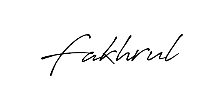 Design your own signature with our free online signature maker. With this signature software, you can create a handwritten (Antro_Vectra_Bolder) signature for name Fakhrul. Fakhrul signature style 7 images and pictures png