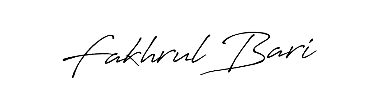 Design your own signature with our free online signature maker. With this signature software, you can create a handwritten (Antro_Vectra_Bolder) signature for name Fakhrul Bari. Fakhrul Bari signature style 7 images and pictures png