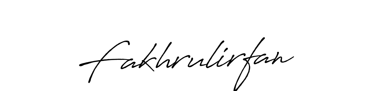 Make a beautiful signature design for name Fakhrulirfan. With this signature (Antro_Vectra_Bolder) style, you can create a handwritten signature for free. Fakhrulirfan signature style 7 images and pictures png