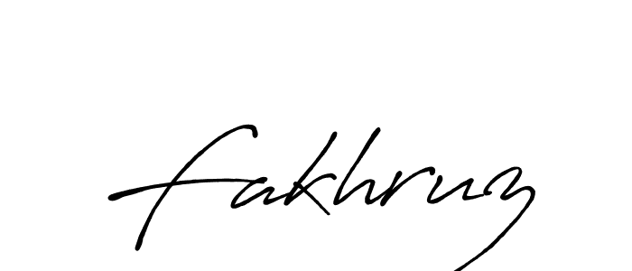How to make Fakhruz signature? Antro_Vectra_Bolder is a professional autograph style. Create handwritten signature for Fakhruz name. Fakhruz signature style 7 images and pictures png