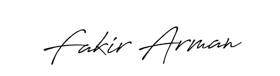 Use a signature maker to create a handwritten signature online. With this signature software, you can design (Antro_Vectra_Bolder) your own signature for name Fakir Arman. Fakir Arman signature style 7 images and pictures png