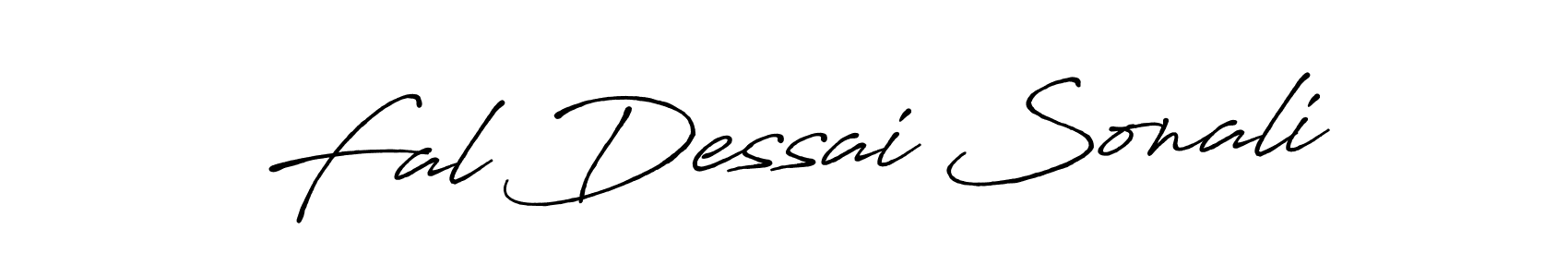 How to make Fal Dessai Sonali name signature. Use Antro_Vectra_Bolder style for creating short signs online. This is the latest handwritten sign. Fal Dessai Sonali signature style 7 images and pictures png