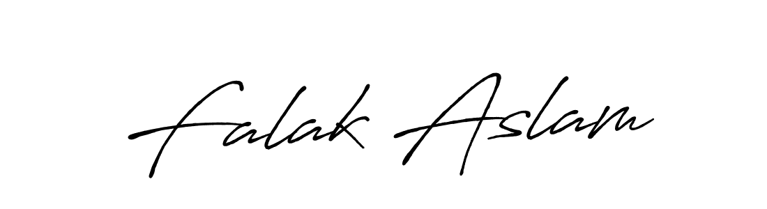 Create a beautiful signature design for name Falak Aslam. With this signature (Antro_Vectra_Bolder) fonts, you can make a handwritten signature for free. Falak Aslam signature style 7 images and pictures png