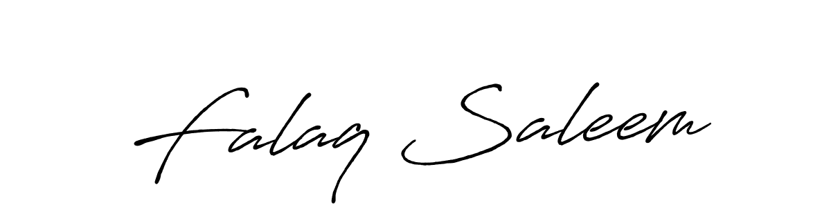 Design your own signature with our free online signature maker. With this signature software, you can create a handwritten (Antro_Vectra_Bolder) signature for name Falaq Saleem. Falaq Saleem signature style 7 images and pictures png