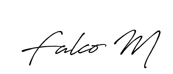 Use a signature maker to create a handwritten signature online. With this signature software, you can design (Antro_Vectra_Bolder) your own signature for name Falco M. Falco M signature style 7 images and pictures png