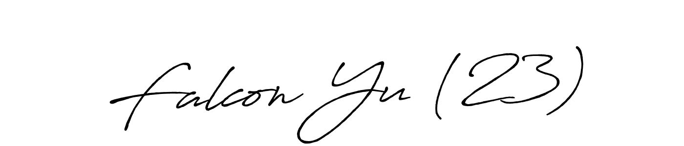 You should practise on your own different ways (Antro_Vectra_Bolder) to write your name (Falcon Yu (23)) in signature. don't let someone else do it for you. Falcon Yu (23) signature style 7 images and pictures png