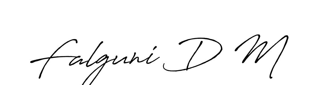 How to make Falguni D M name signature. Use Antro_Vectra_Bolder style for creating short signs online. This is the latest handwritten sign. Falguni D M signature style 7 images and pictures png