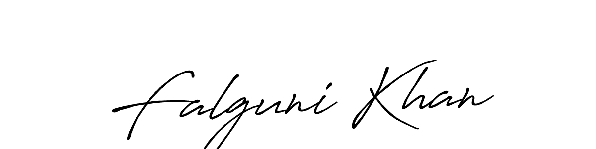 How to make Falguni Khan name signature. Use Antro_Vectra_Bolder style for creating short signs online. This is the latest handwritten sign. Falguni Khan signature style 7 images and pictures png