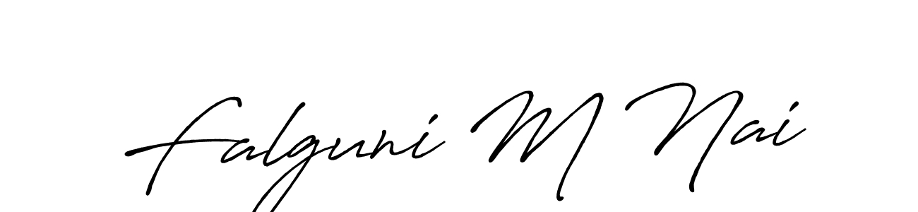 Use a signature maker to create a handwritten signature online. With this signature software, you can design (Antro_Vectra_Bolder) your own signature for name Falguni M Nai. Falguni M Nai signature style 7 images and pictures png