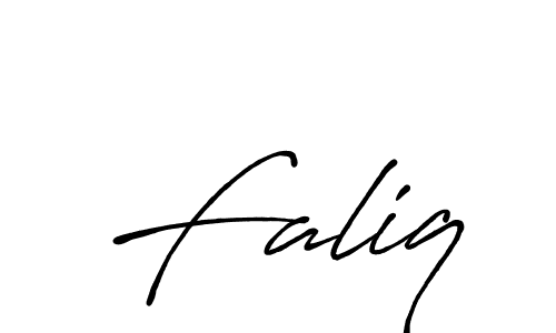 The best way (Antro_Vectra_Bolder) to make a short signature is to pick only two or three words in your name. The name Faliq include a total of six letters. For converting this name. Faliq signature style 7 images and pictures png